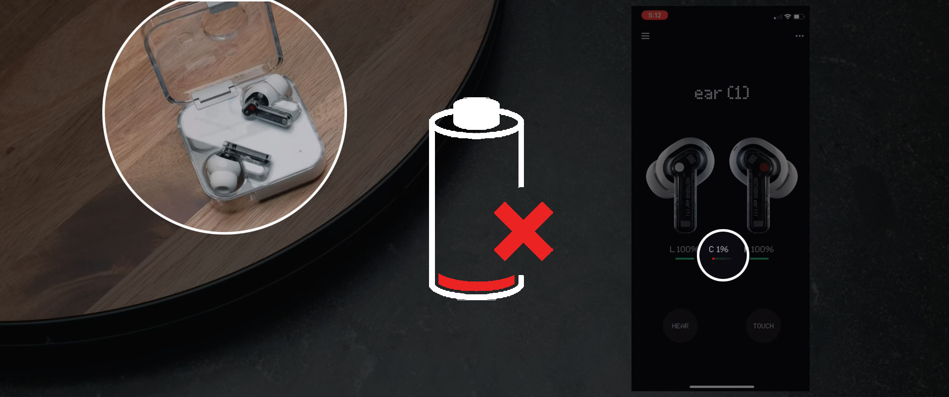 Nothing Ear (1) Earbuds One Side Not Charging (Left/Right)